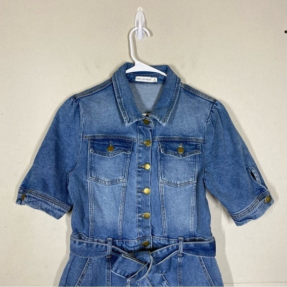 NWOT Avec Les Filles Denim Jean Boiler Romper Jumpsuit - Picture 4 of 12